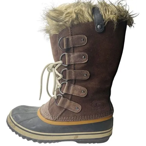 Sorel Women's Joan of Arctic US 9 Fur Brown boots Suede leather winter Snow