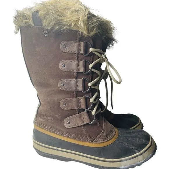 Sorel Women's Joan of Arctic US 9 Fur Brown boots Suede leather winter Snow