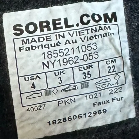 Sorel Yoot Pac Waterproof Weather Resistant Grey Slip On Winter Snow Boots