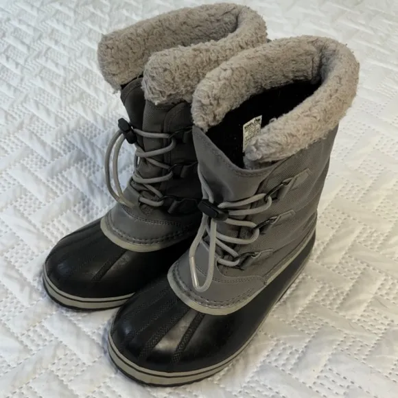 Sorel Yoot Pac Waterproof Weather Resistant Grey Slip On Winter Snow Boots