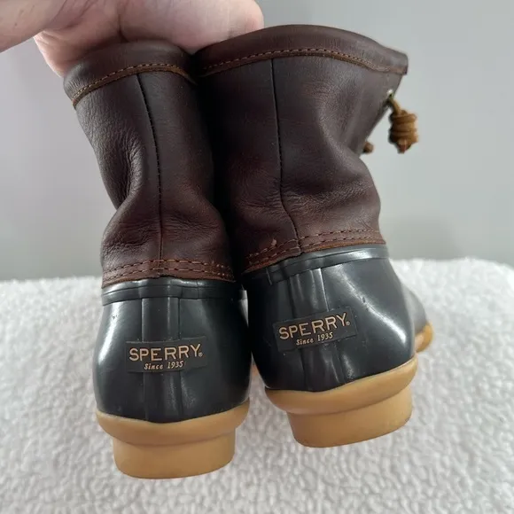 Sperry Brown Salt Water Duck Rain Boots