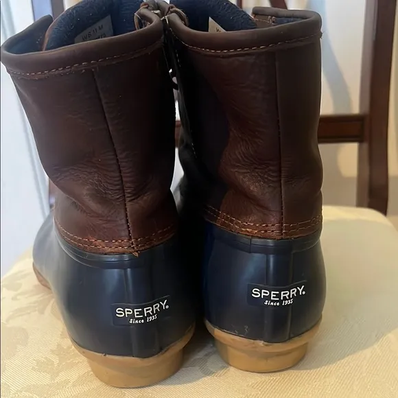 Sperry Duck Boots in Brown and Blue women’s size 11