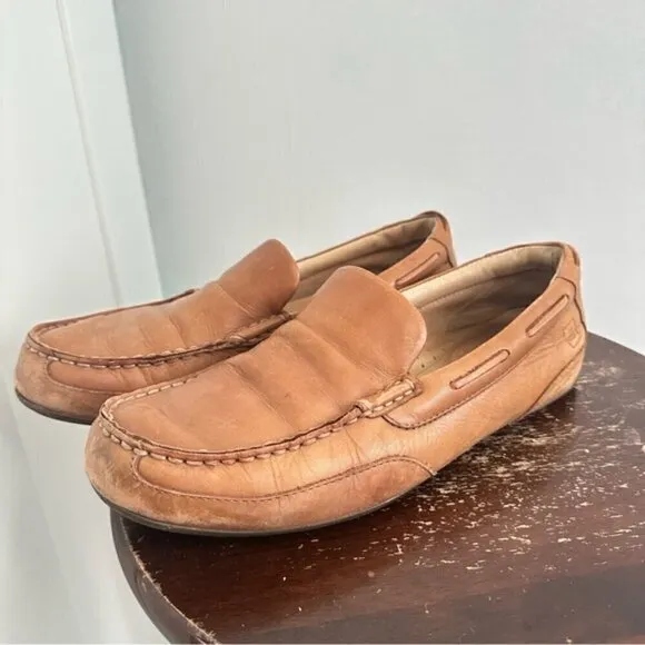 Sperry Top-Sider Leather Loafers Natural Hampden Venetian Drivers 8M