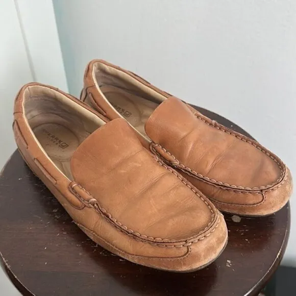 Sperry Top-Sider Leather Loafers Natural Hampden Venetian Drivers 8M