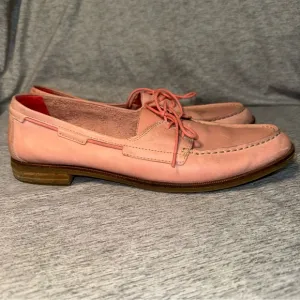 SPERRY Top Sider Pink Leather Boat Shoe, Lace-up Loafers, Women’s Size 11, EUC