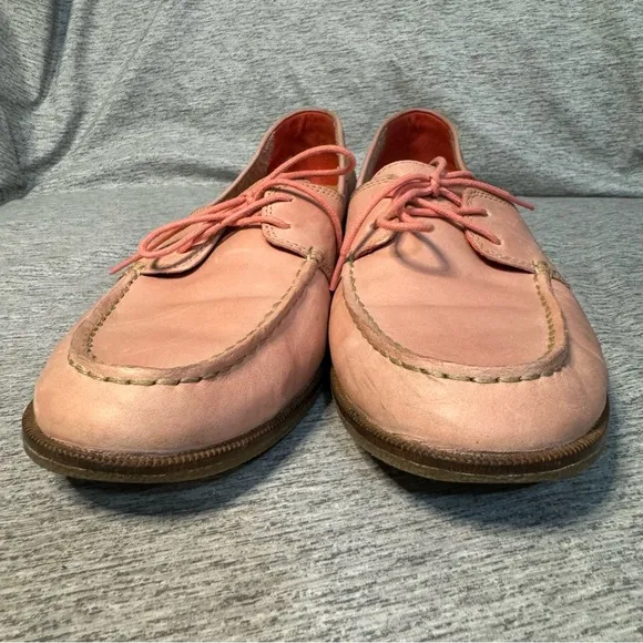 SPERRY Top Sider Pink Leather Boat Shoe, Lace-up Loafers, Women’s Size 11, EUC
