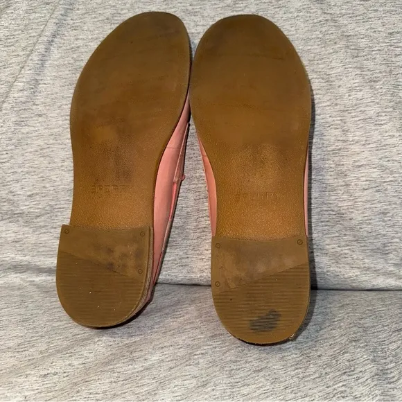 SPERRY Top Sider Pink Leather Boat Shoe, Lace-up Loafers, Women’s Size 11, EUC