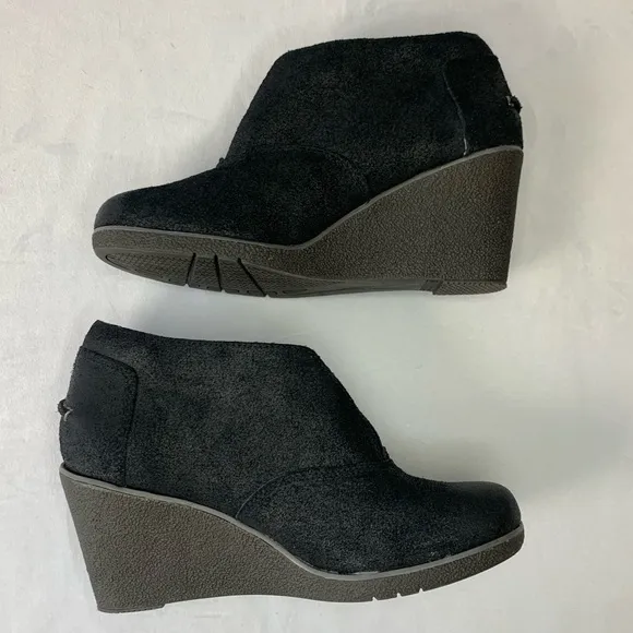 Sperry Top Slider Suede Wedge Ankle Boots Black Women’s Size 7M