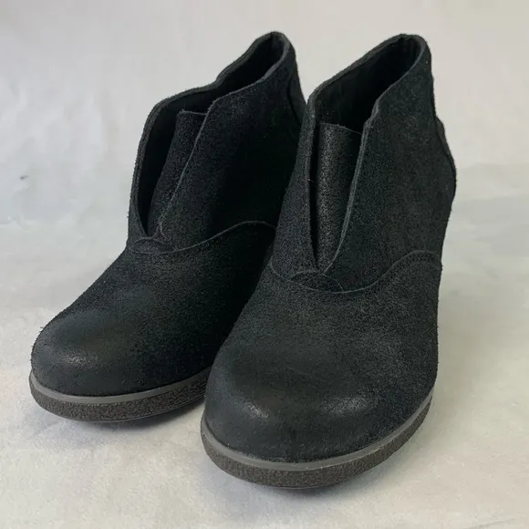 Sperry Top Slider Suede Wedge Ankle Boots Black Women’s Size 7M