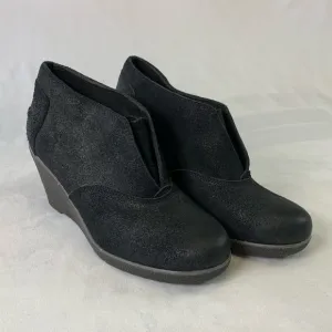 Sperry Top Slider Suede Wedge Ankle Boots Black Women’s Size 7M
