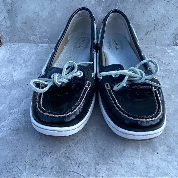 Sperry Topsiders Funky Loafers Zebra Patent Leather Sequined Size 7 Flats