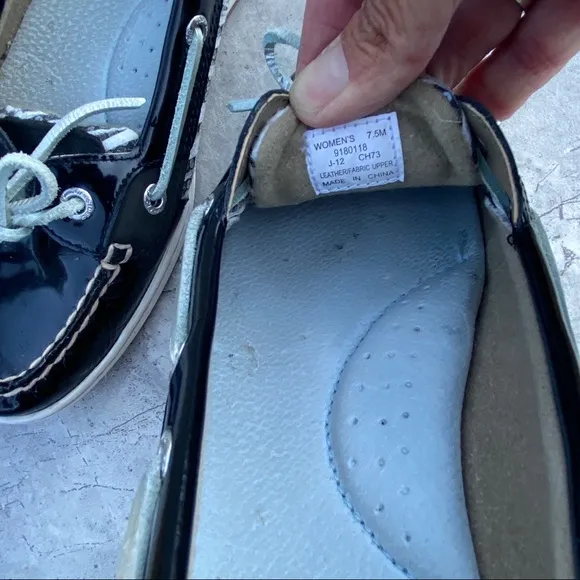 Sperry Topsiders Funky Loafers Zebra Patent Leather Sequined Size 7 Flats