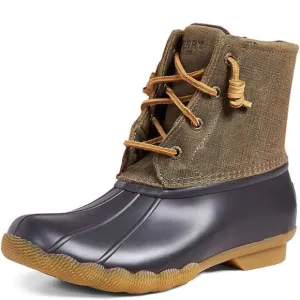 SPERRY WOMEN'S SALTWATER BOOTS, BROWN/OLIVE, 10