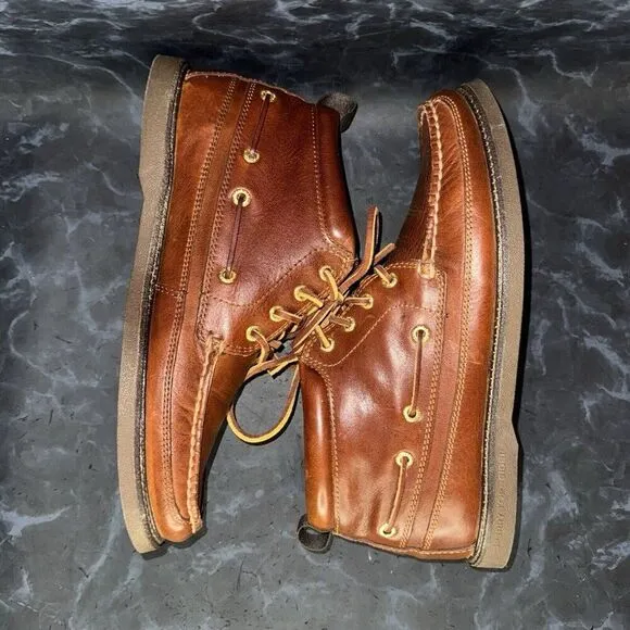 Sperry Gold Cup Top Sider Full Grain Brown Leather Chukka Boots Mens Size 10.5M