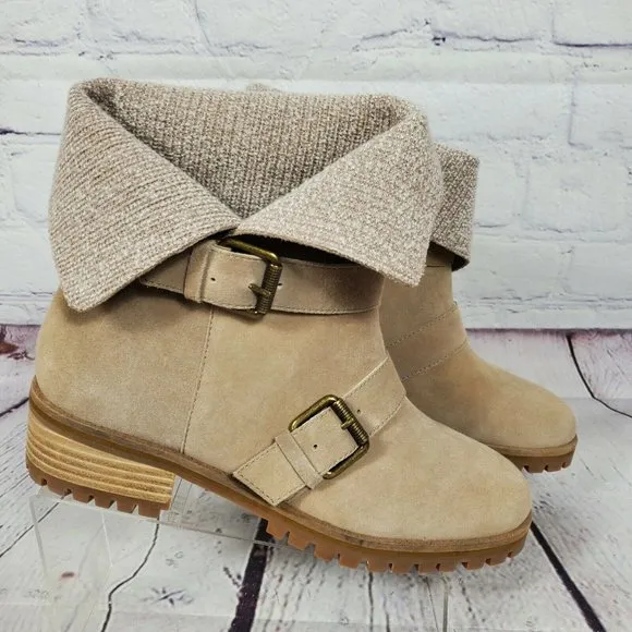 Splendid Tan Suede Foldable Ankle Boots