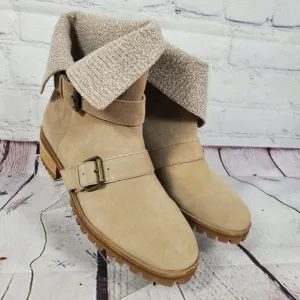Splendid Tan Suede Foldable Ankle Boots