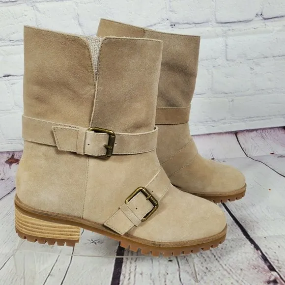Splendid Tan Suede Foldable Ankle Boots