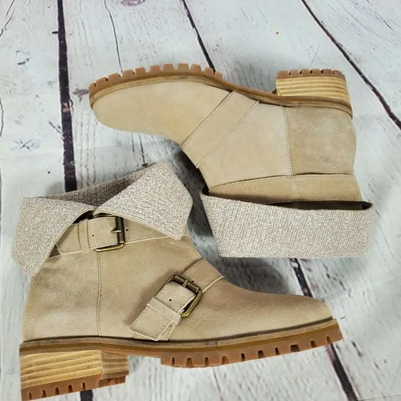 Splendid Tan Suede Foldable Ankle Boots