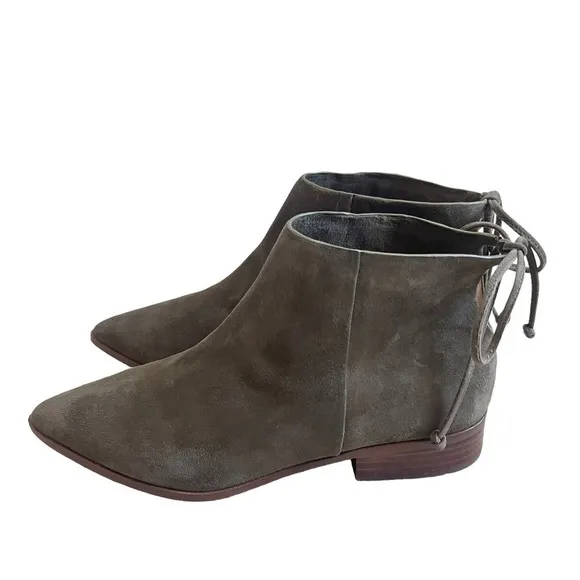 Splendid Women’s Niva Pointed Toe Soft Suede Ankle Boots Size 7 Lace Details