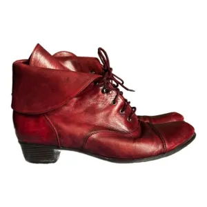 Spring Step Oxblood Galil Leather Victorian Hi Back /Ankle Boot Size 43 11/11.5