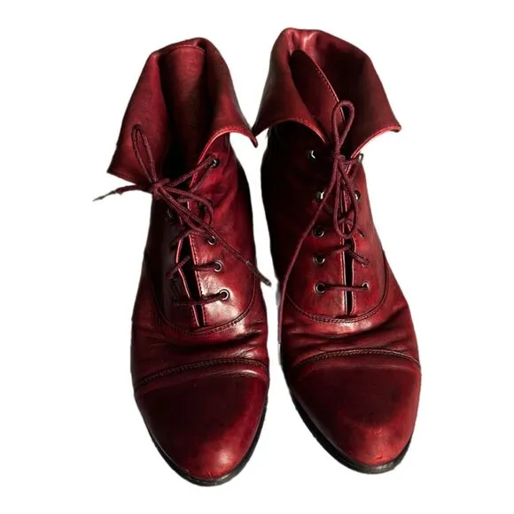 Spring Step Oxblood Galil Leather Victorian Hi Back /Ankle Boot Size 43 11/11.5