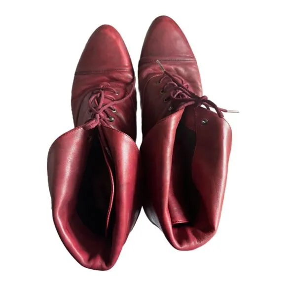 Spring Step Oxblood Galil Leather Victorian Hi Back /Ankle Boot Size 43 11/11.5