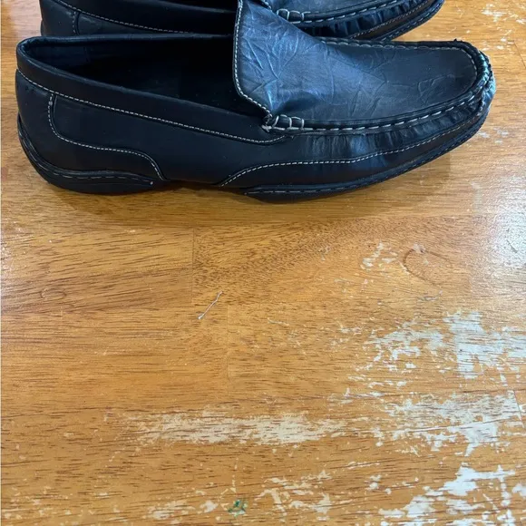 Stacy Adams Black Leather Loafers Slip-On