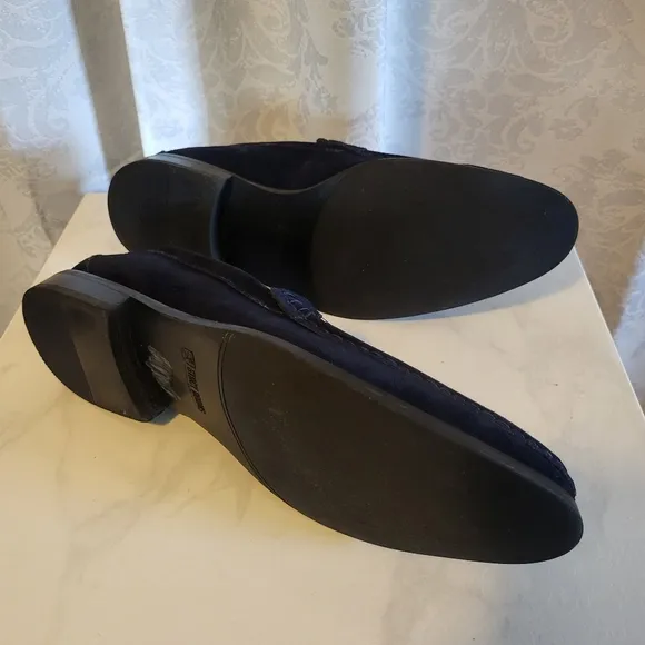 Stacy Adams Men's Suede, Leather, Loafers Shoes, Side 14M, Navy Blue