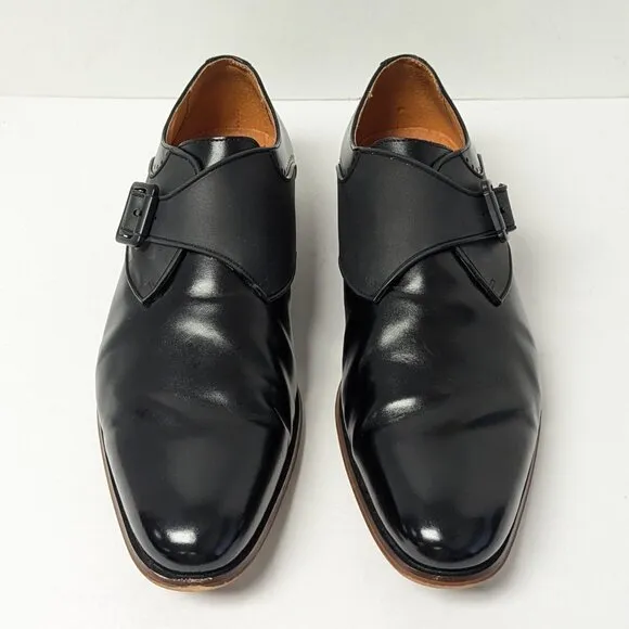 Stacy Adams Sutcliff Monk Strap Loafer, Black Leather, Men's 9.5 M