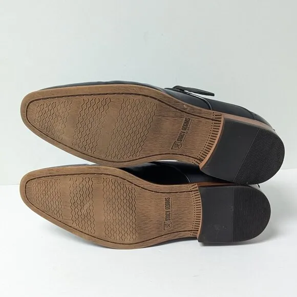 Stacy Adams Sutcliff Monk Strap Loafer, Black Leather, Men's 9.5 M
