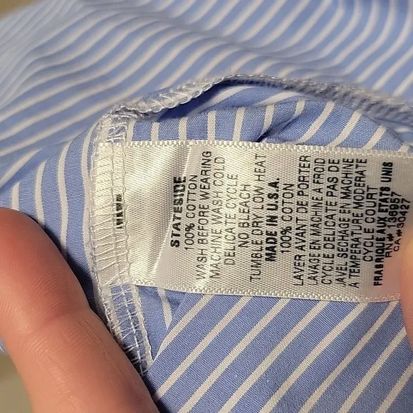 STATESIDE Striped Oxford Shirt Dress-Lunar Blue