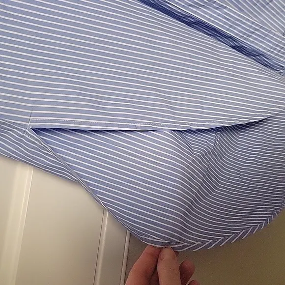 STATESIDE Striped Oxford Shirt Dress-Lunar Blue