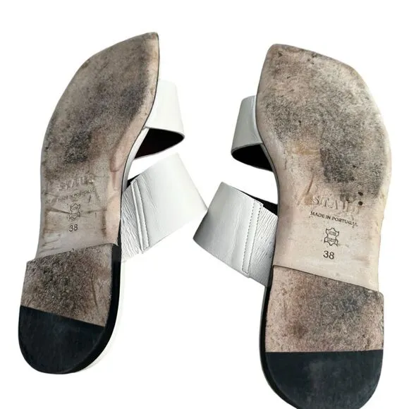 STAUD FLY FLAT SANDALS in White 38