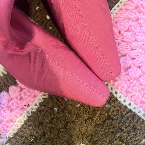 STAUD knee high pink moire Wally boots