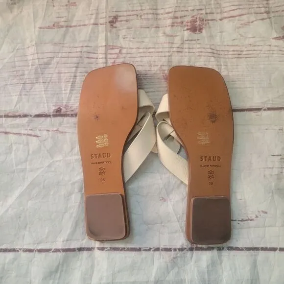 Staud Lei Napa Knot Leather Sandals Size 35
