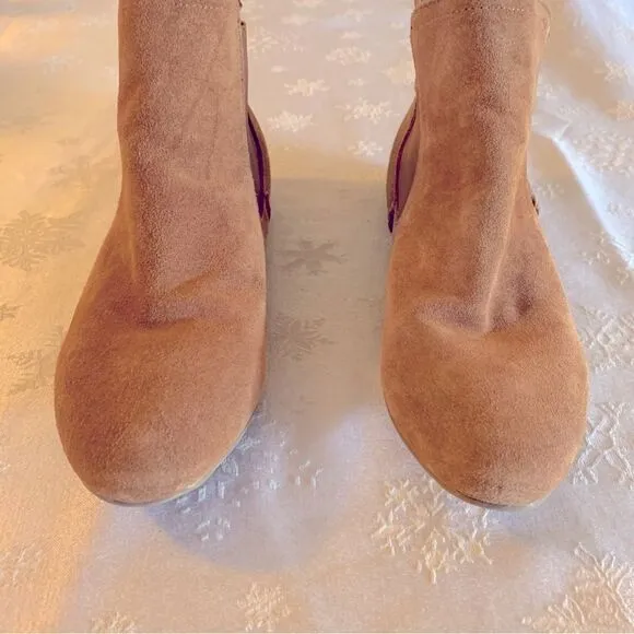 Steve Madden Ankle Boots Tan Suede Leather Sz 10 Gorgeous