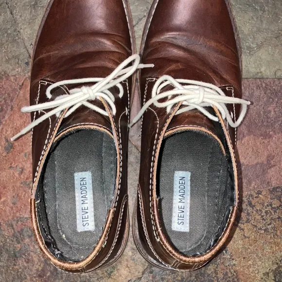 Steve Madden Brown “Wood” Chukka Boots with Leather Upper