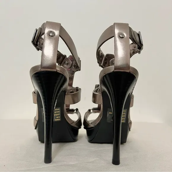 Steve Madden Findd Pewter Stiletto Sandals Mobwife