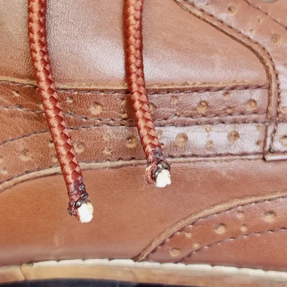 Steve Madden 'Helper' Chukka Boots Brogue Wingtip Leather Brown Mens Sz 9
