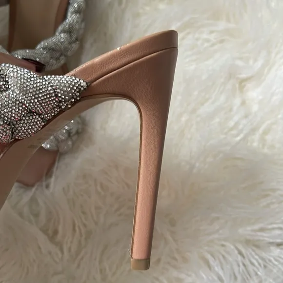 STEVE MADDEN Kenley-R Silver Rhinestone Braided High Heel Sandals
