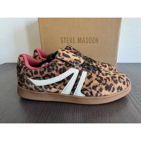 STEVE MADDEN MADRID Low top Sneakers NIB 8.5 Women’s Shoes Leopard Retro