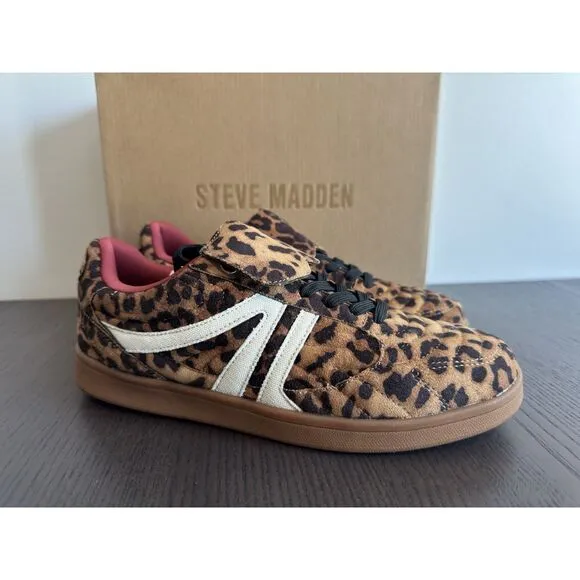 STEVE MADDEN MADRID Low top Sneakers NIB 8.5 Women’s Shoes Leopard Retro