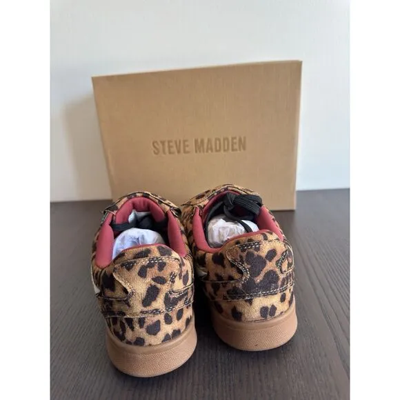 STEVE MADDEN MADRID Low top Sneakers NIB 8.5 Women’s Shoes Leopard Retro