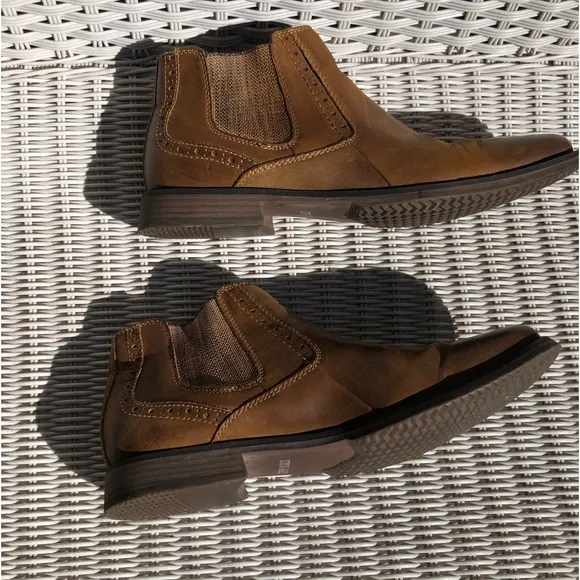 Steve Madden Mens Brown Leather Slip In Ankle Chukka Boots Size 9