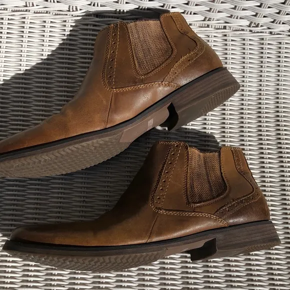 Steve Madden Mens Brown Leather Slip In Ankle Chukka Boots Size 9