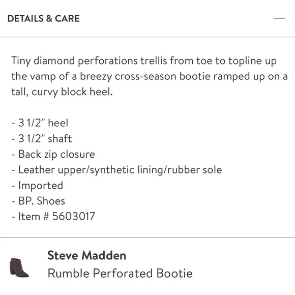 Steve Madden Rumble Perforated Bootie