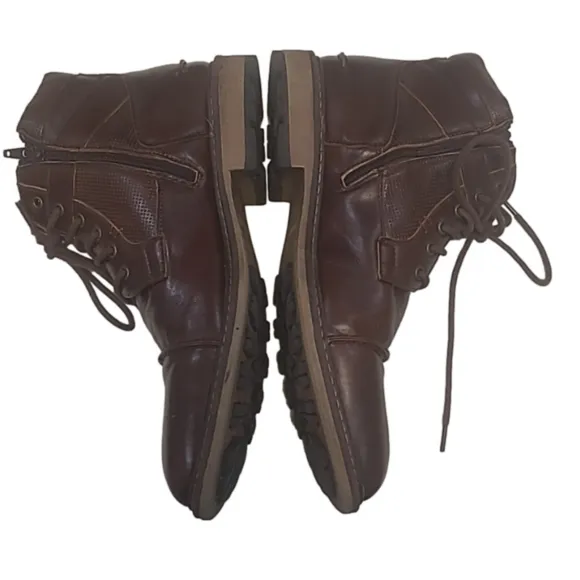 Steve Madden s9 Mens Leather Dylan Chukka Side Zip Gorpcore Dark Academia Travel