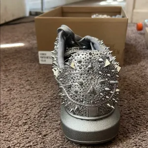 Steve Madden Silver Spiked High-Top Sneakers