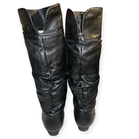 Steve Madden Women’s Black Leather Knee-High Slouch Boots size 8.5