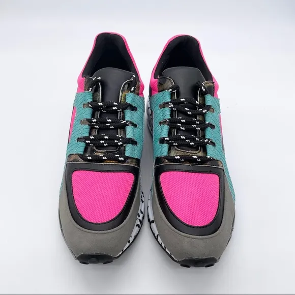 Steve Maddens Cliff Bright Multicolored Pink Blue Gray Sneakers